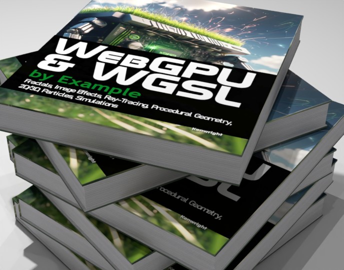 WebGPU and WGSL by Example: Fractals, Image Effects, Ray-Tracing, Procedural Geometry, 2D/3D, Particles, Simulations (Paperback) on a shelf